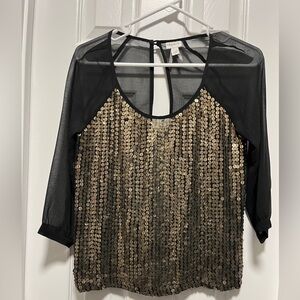 Sequin Sheer Top